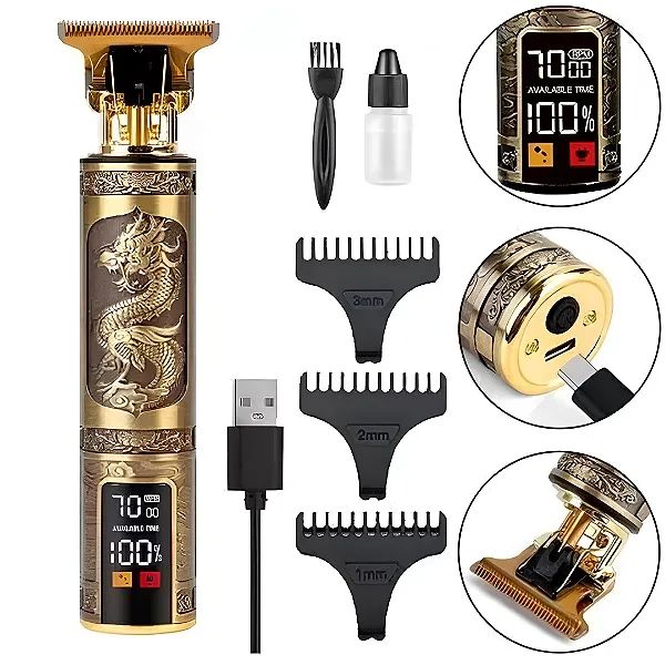 Máquina de Cortar Cabelo e Acabamento com Potência de 5W e Visor Led - Tomate - Foto 2