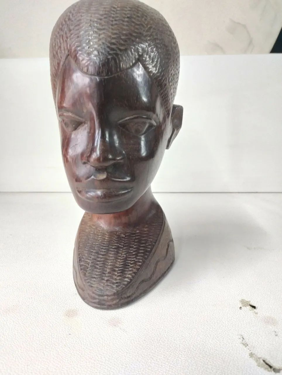 Escultura Africana - busto homem - mogno ou ébano ! - Foto 6