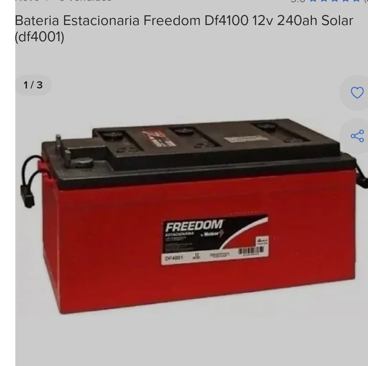 Bateria Estacionária Freedom DF4100 12v 240ah Solar