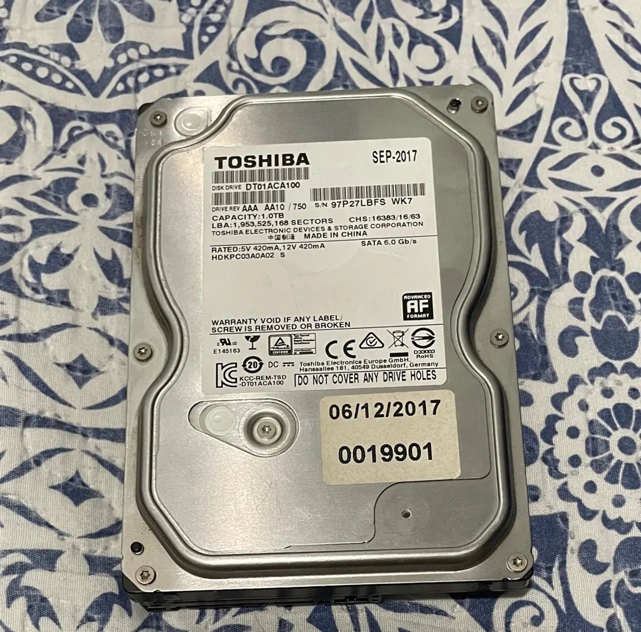 HD Toshiba 1TB SATA 6.0 Gb/s
