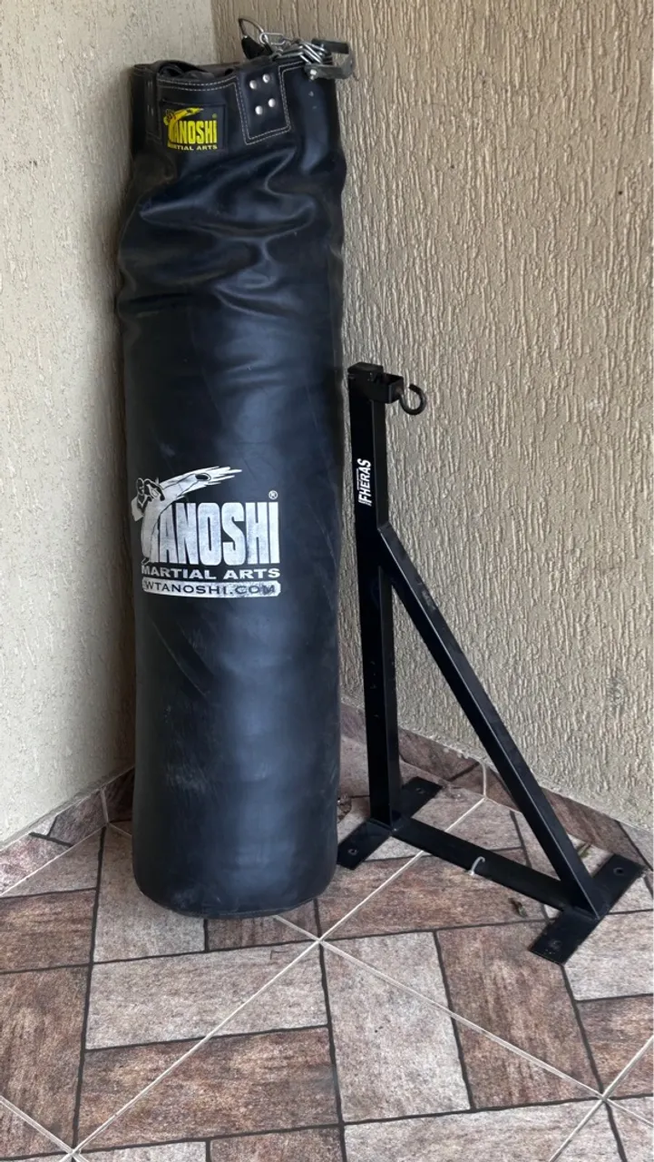 Saco de Boxe Profissional + Suporte - Academia em Casa