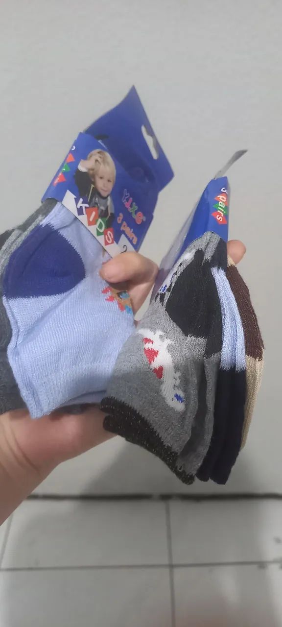 Kit com 3 pares, meias infantis 2 a 4 anos - Foto 4