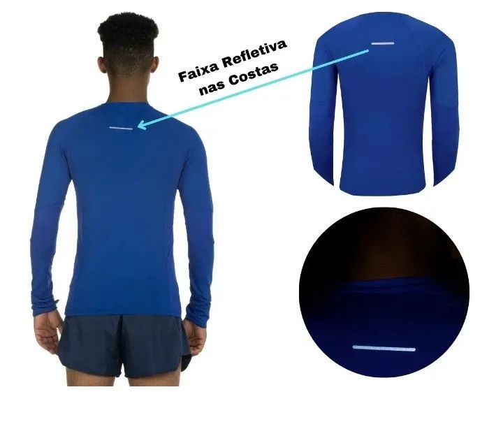 Camisa manga longa ASICS proteção UV com dedeira  - Foto 4