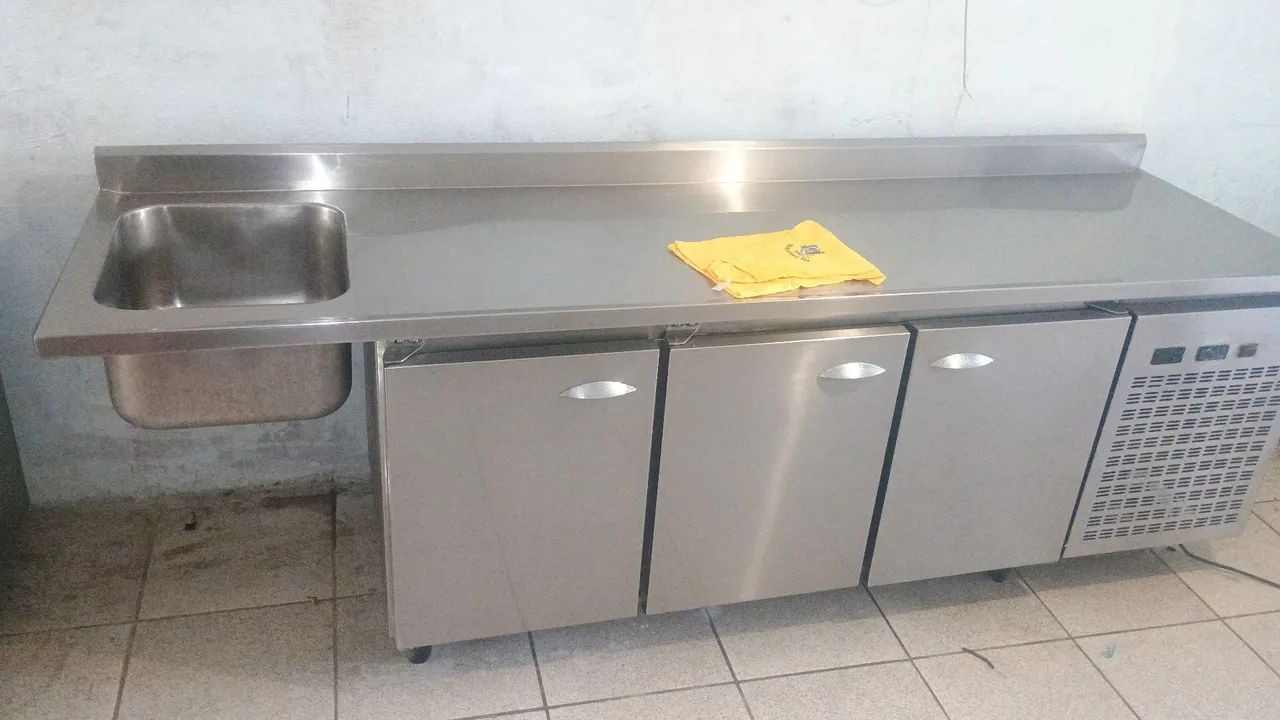 Balcão refrigerado inox com pia entrego hoje mesmo 5700 reais  - Foto 4