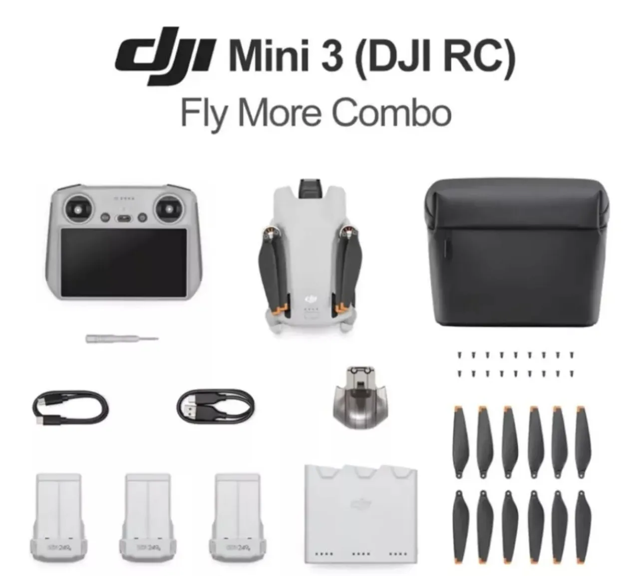 Drone DJI Mini 3 RC (com tela) Fly More Combo & Lacrado & até 18x no cartão!