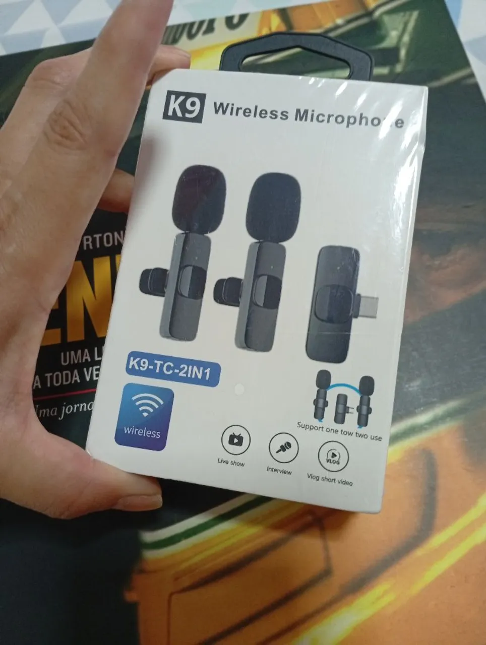 Microfone sem fio K9 - 2 em 1