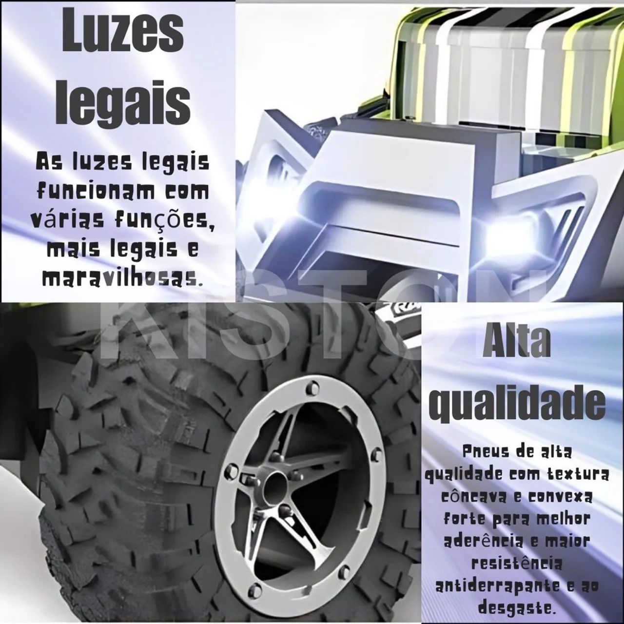 Carrinho Controle Remoto Fora Estrada RC Monster Recarregável Velocidade e diversão - Foto 6