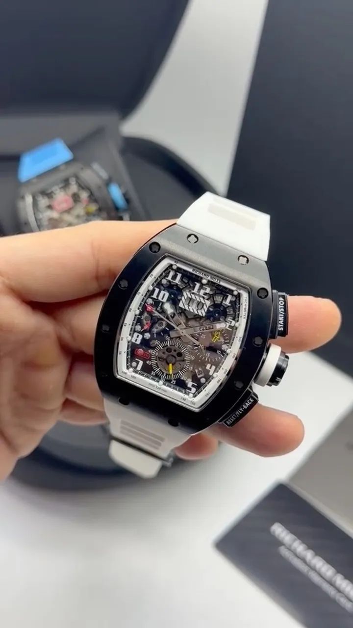 Richard Mille automático preto e branco 
