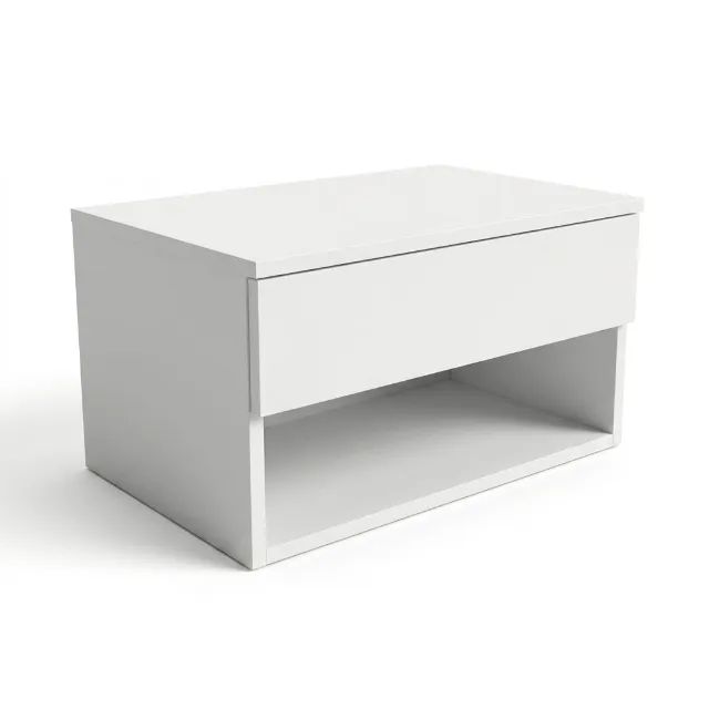 Mesa de Cabeceira Quarto Branco Montado MDF 
