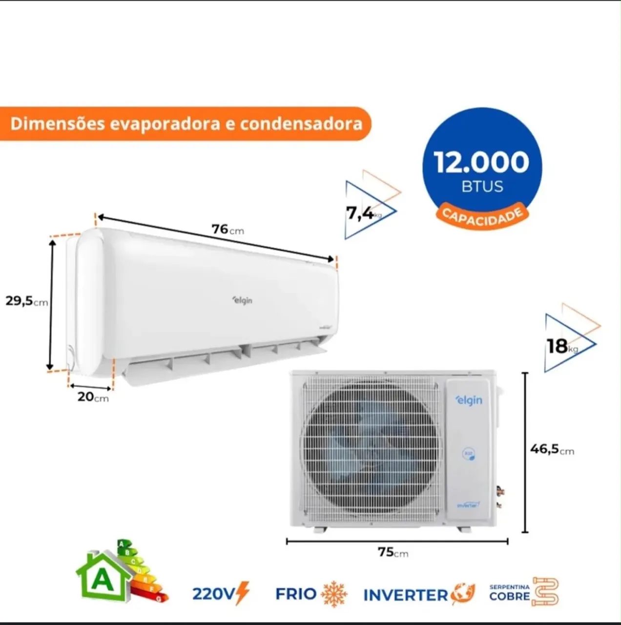 Ar-condicionado 12.000BTUs - Foto 2