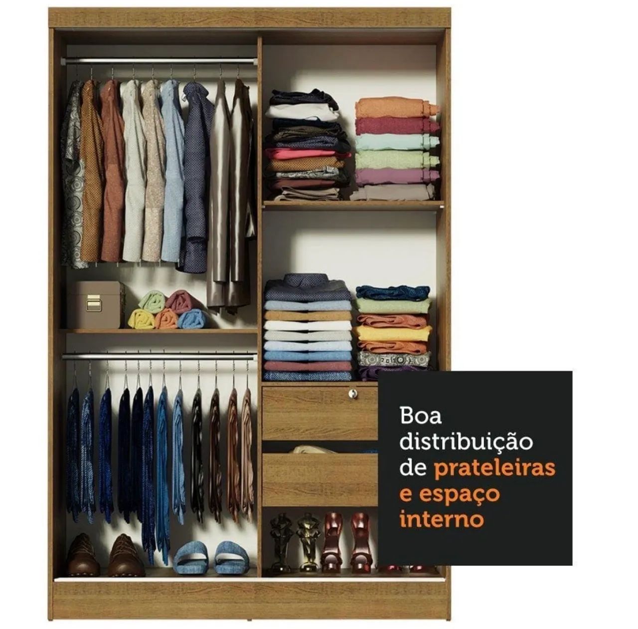 Guarda roupa solteiro Madesa com gaveta com chave  - Foto 3