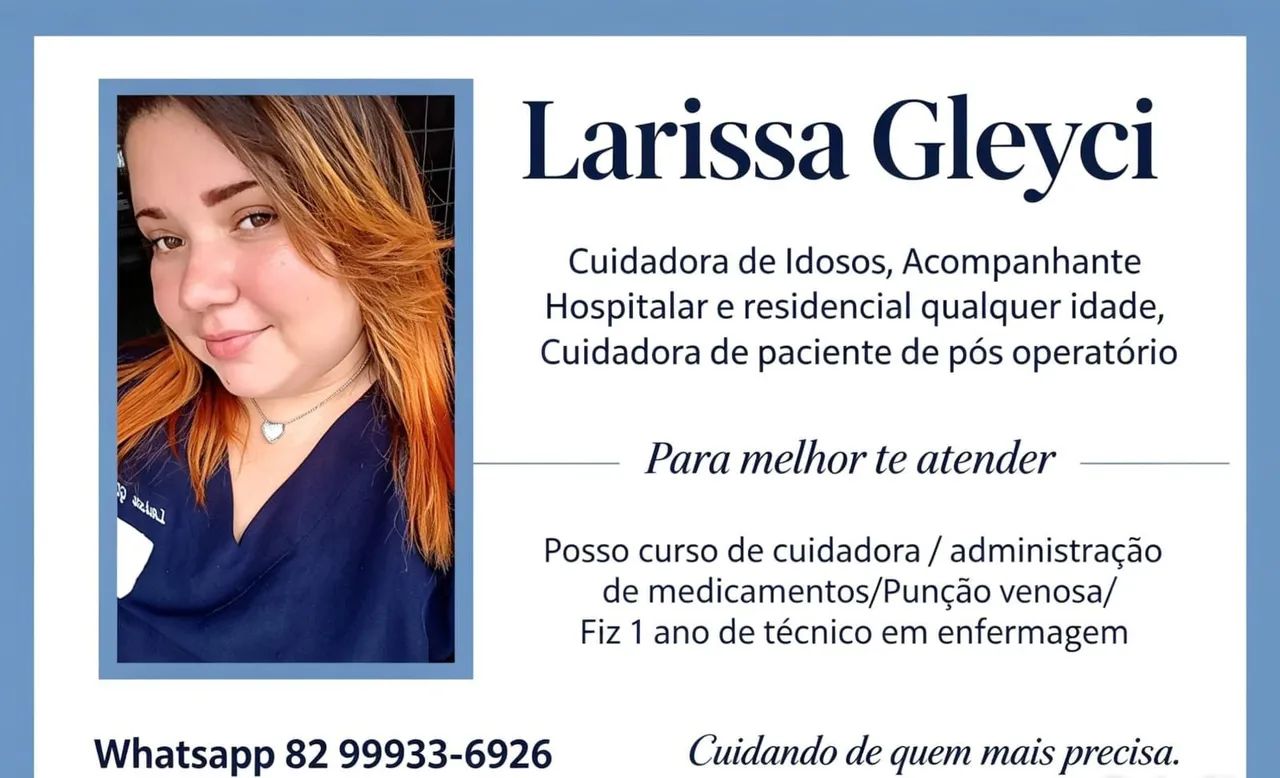 SERVIÇOS DE CUIDADORA E DOMÉSTICOS 