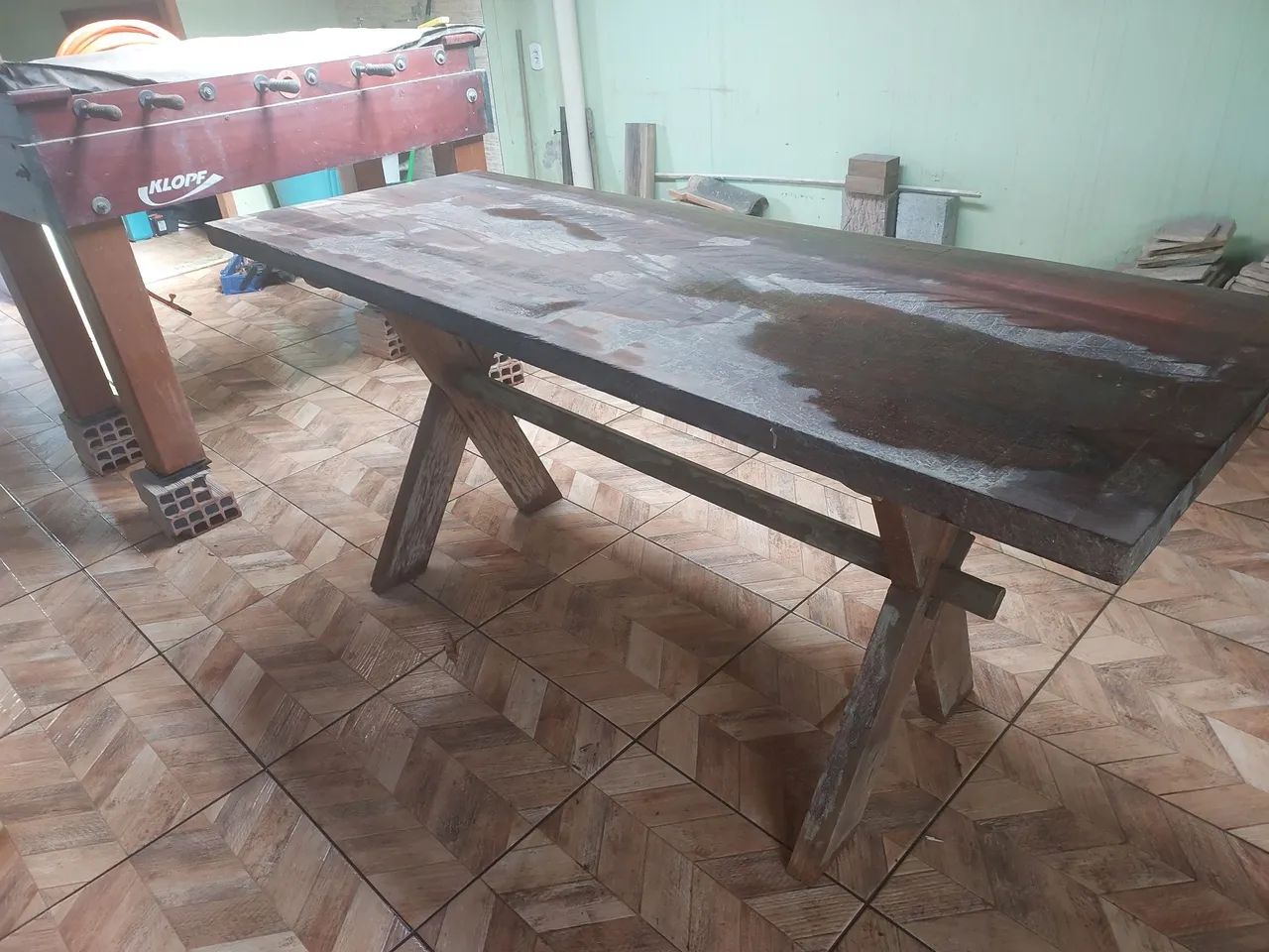 Mesa rustica de madeira maciça  - Foto 2