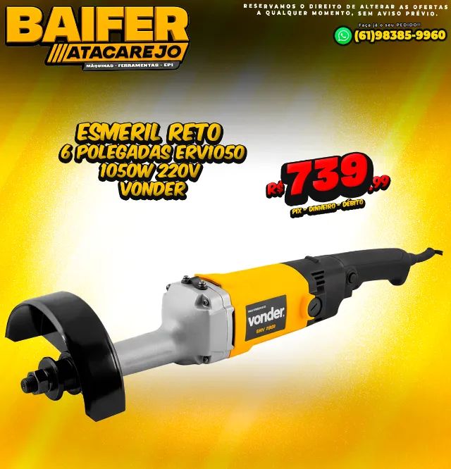 Esmeril Reto 6 Polegadas ERV1050 1050w 220v Vonder