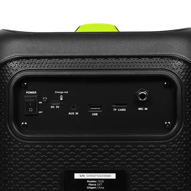 Caixa de Som Bluetooth Amp Get Cube 2, Com 2 Microfones 250W RMS Led Rgb USB - WZetta - Foto 4