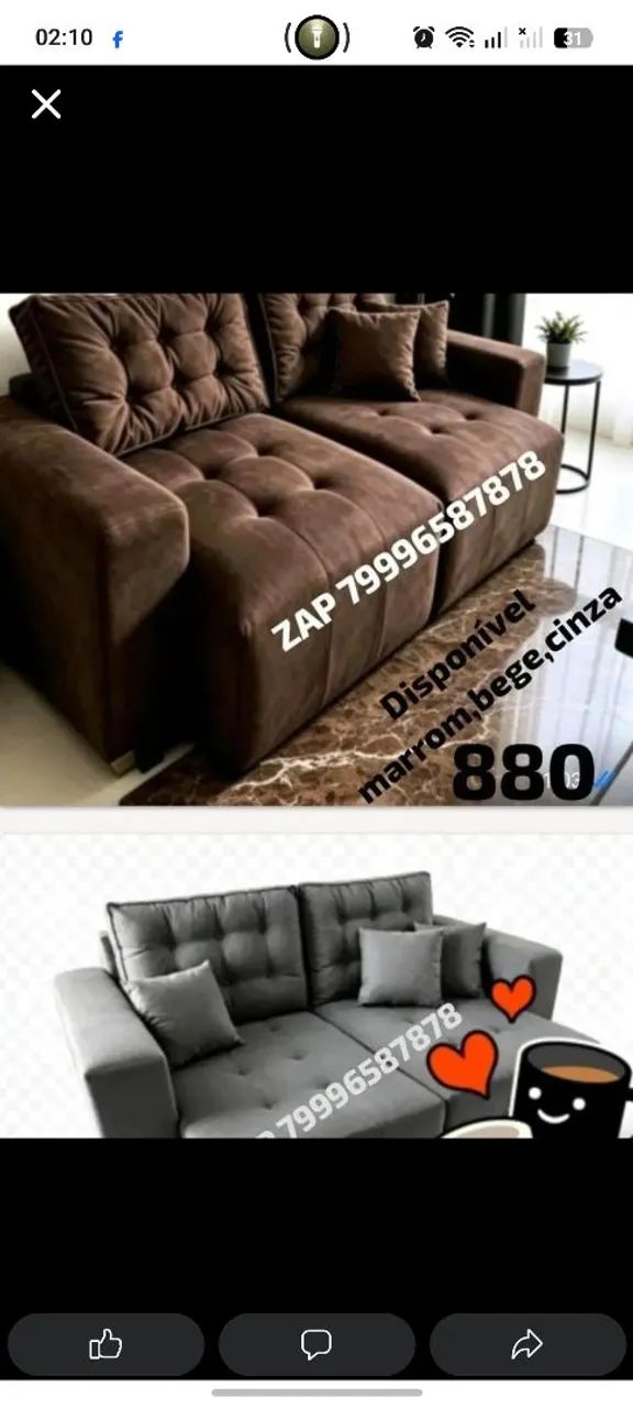Conjunto de sofá 730, canto 830, retrátil 830 - Foto 3