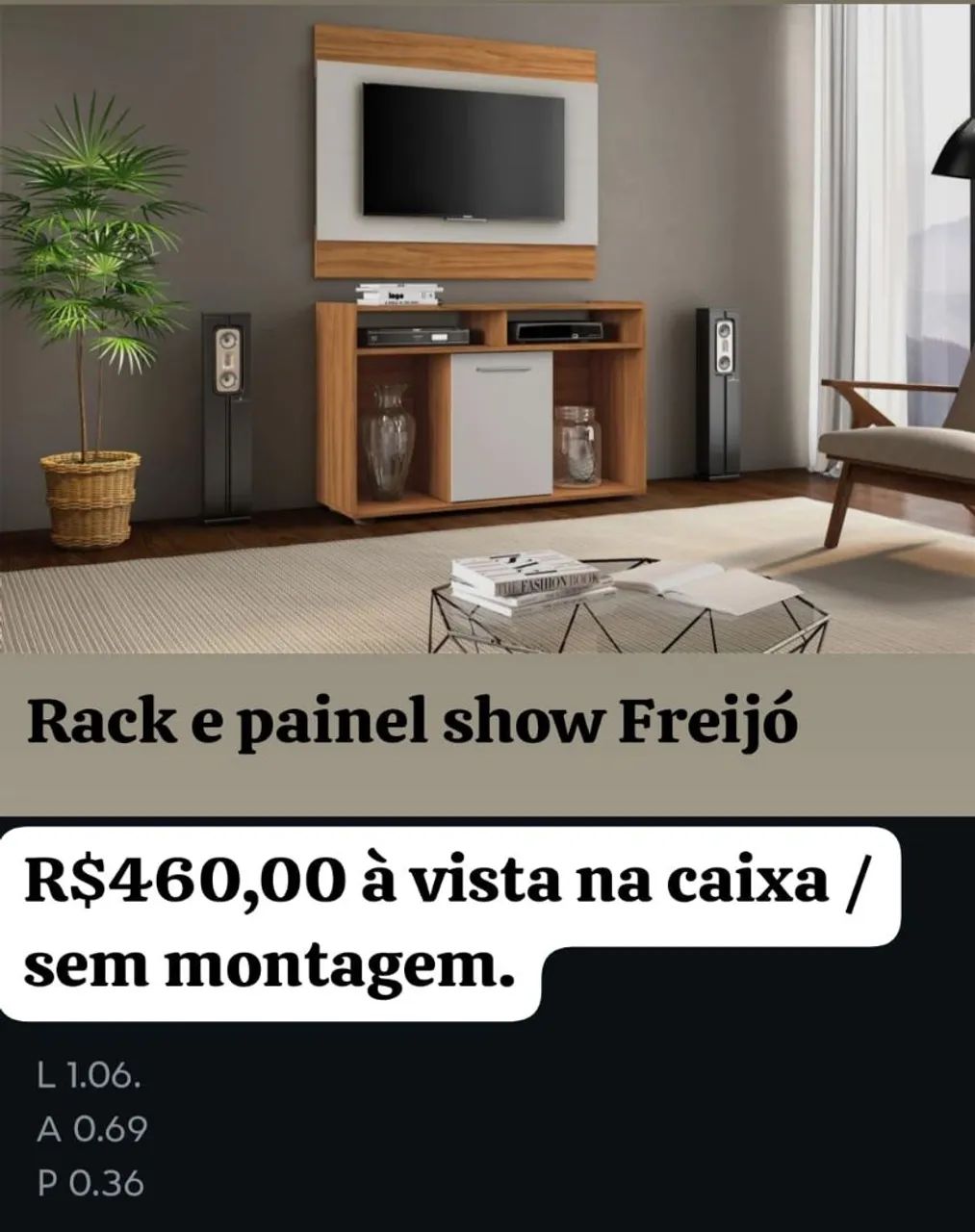 Conjunto de Rack e painel show Freijó Preço Na CAIXA SEM MONTAGEM  - Foto 2