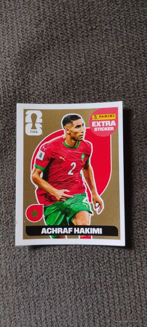 Figurinha da copa Hakimi dourada