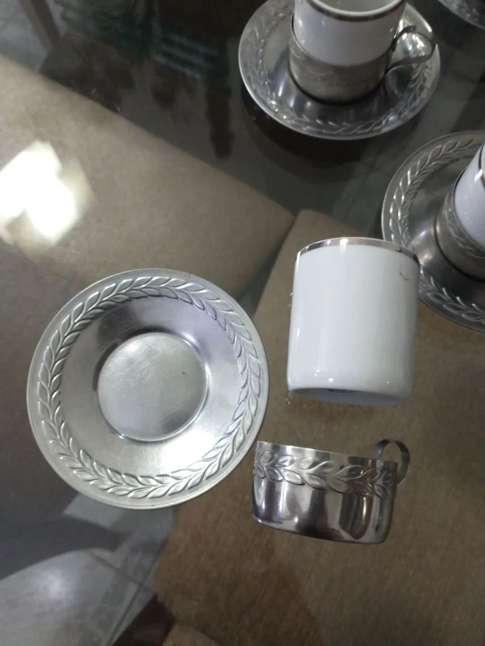 Jogo de xícara de café  porcelana de inox - Foto 3