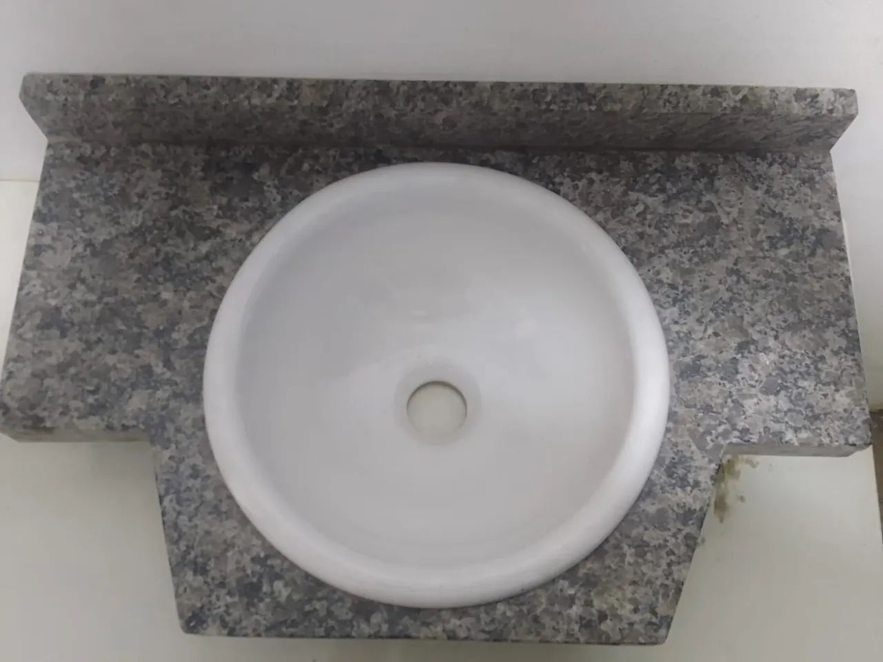 Lavatório Granito Cuba de Louça Redonda Pronto para ser Instalado - Foto 3