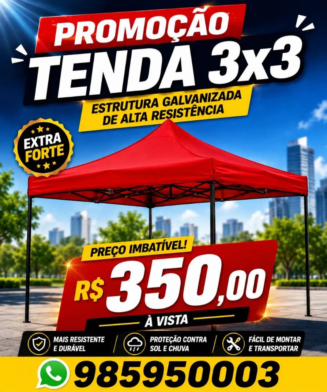 Tenda 3*3 primeira linha 