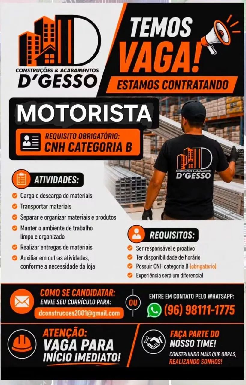Vaga de motorista 