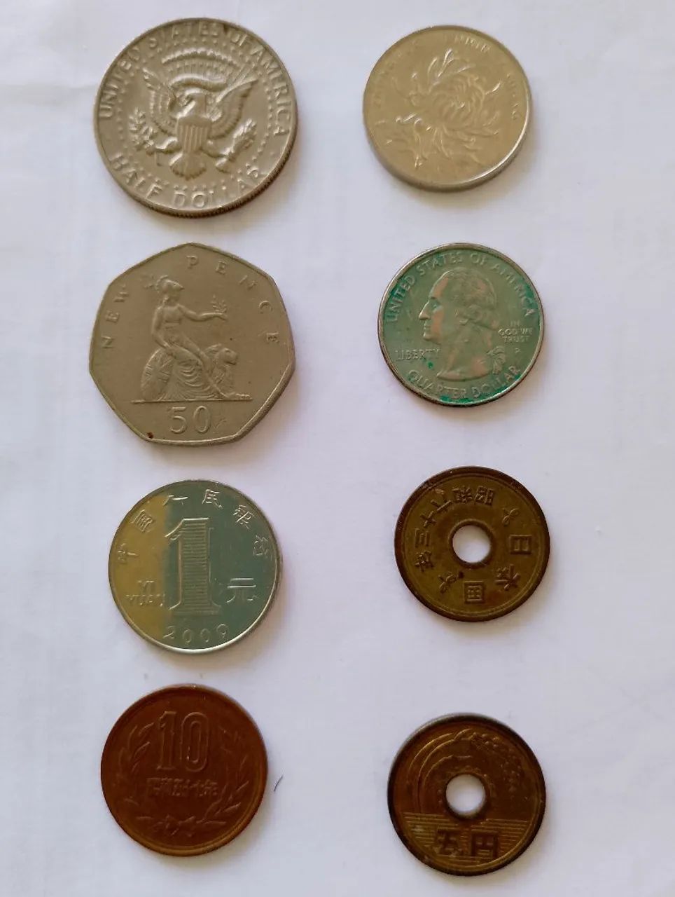 Coleção de Moedas Americanas Inglesas Chinesas e Japonesas antigas. - Foto 2