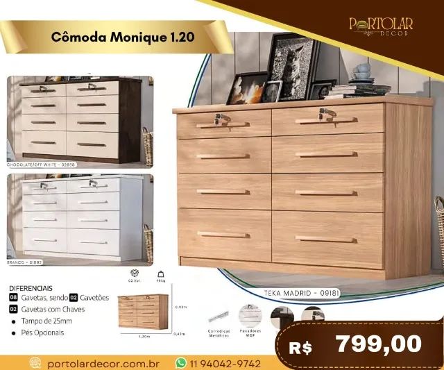 Cômoda Monique, a pronta entrega 