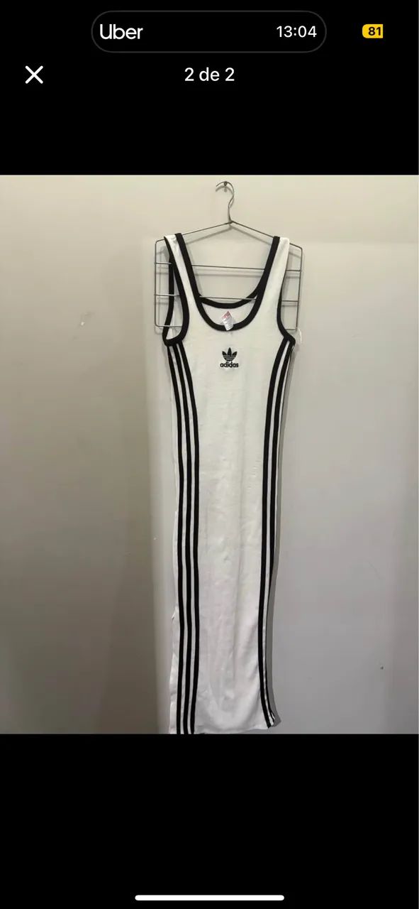 Vestido comprido branco e preto 