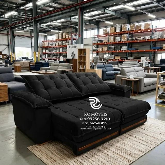 Sofá Barcelona Retrátil Suede Marrom Claro Molas Individuais Luxo - Foto 3