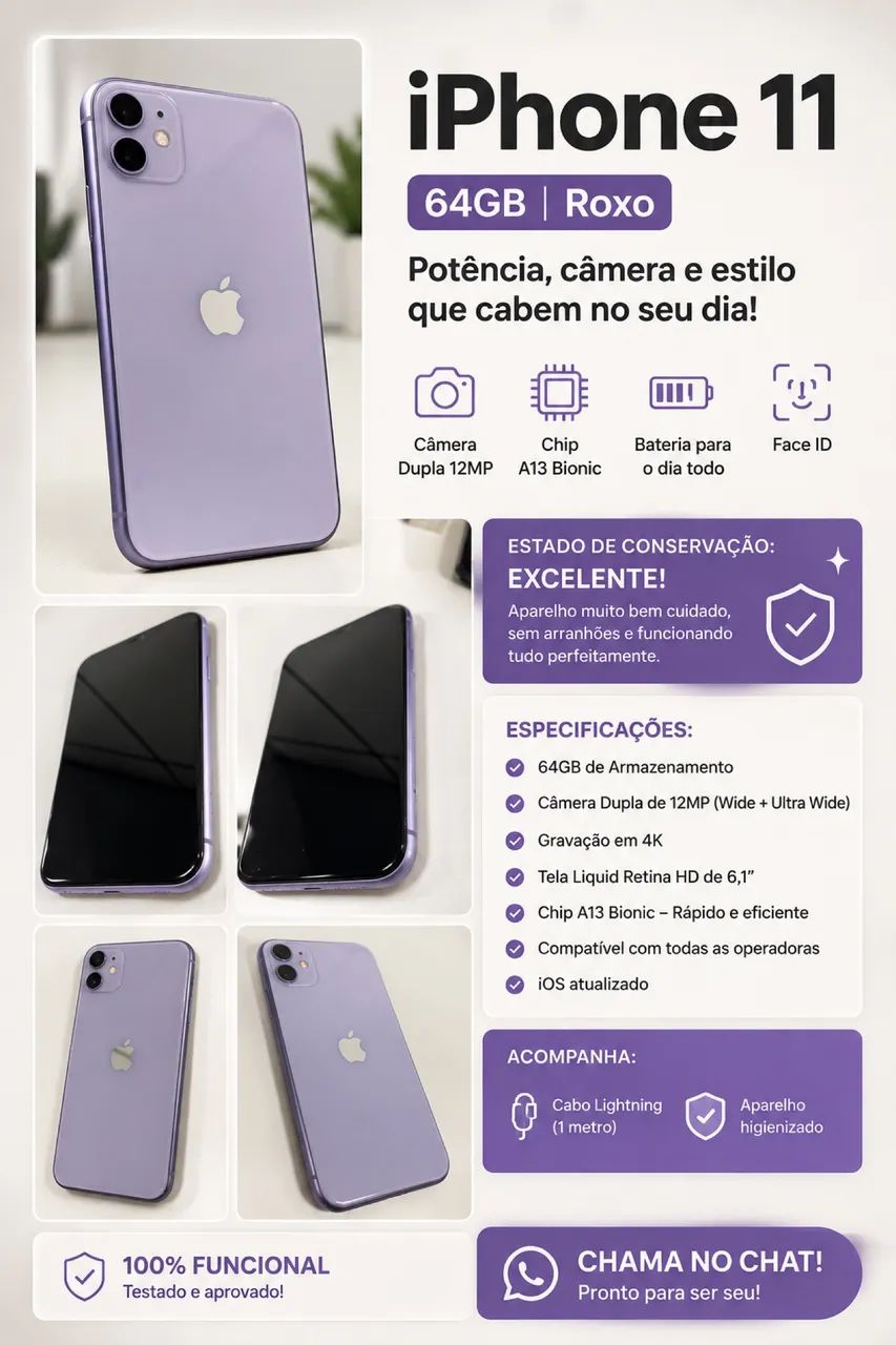 iPhone 11 64GB Roxo - Celulares e Smartphones - Santa Tereza