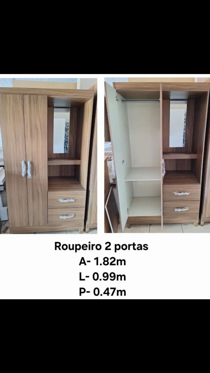 Guarda roupas solteiro com espelho e penteadeira  - Foto 2