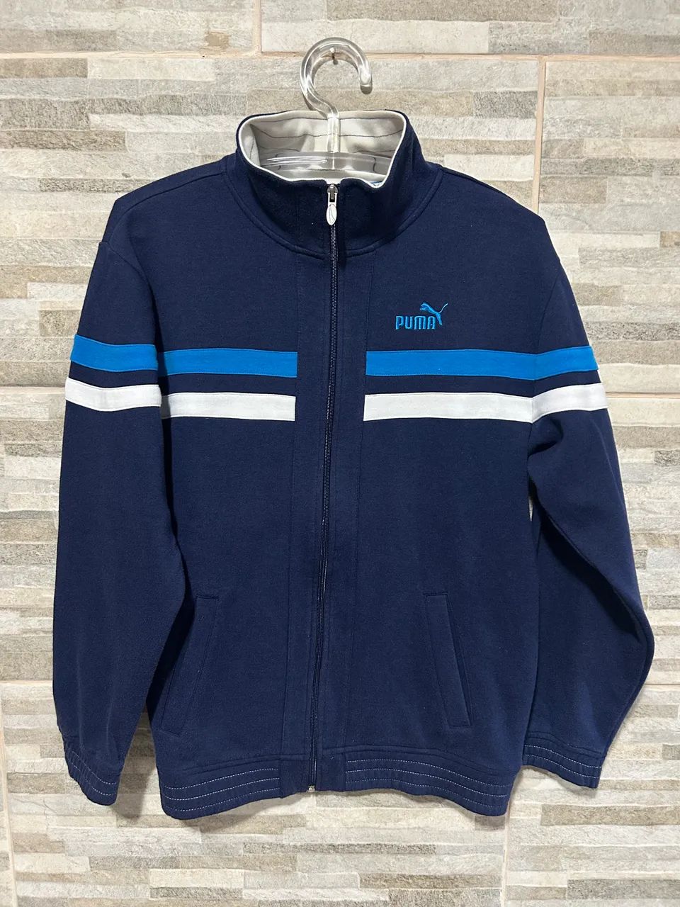 Jaqueta moletom azul vintage Puma P