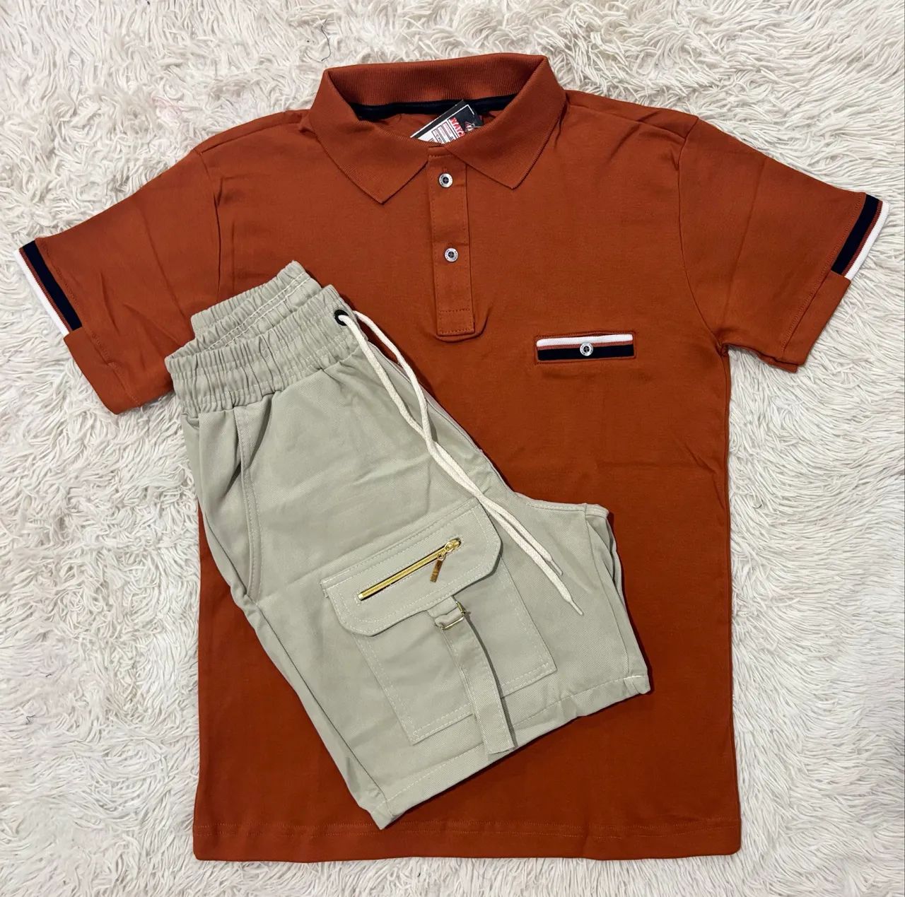 Kit Camisa Polo e Bermuda Zíper 