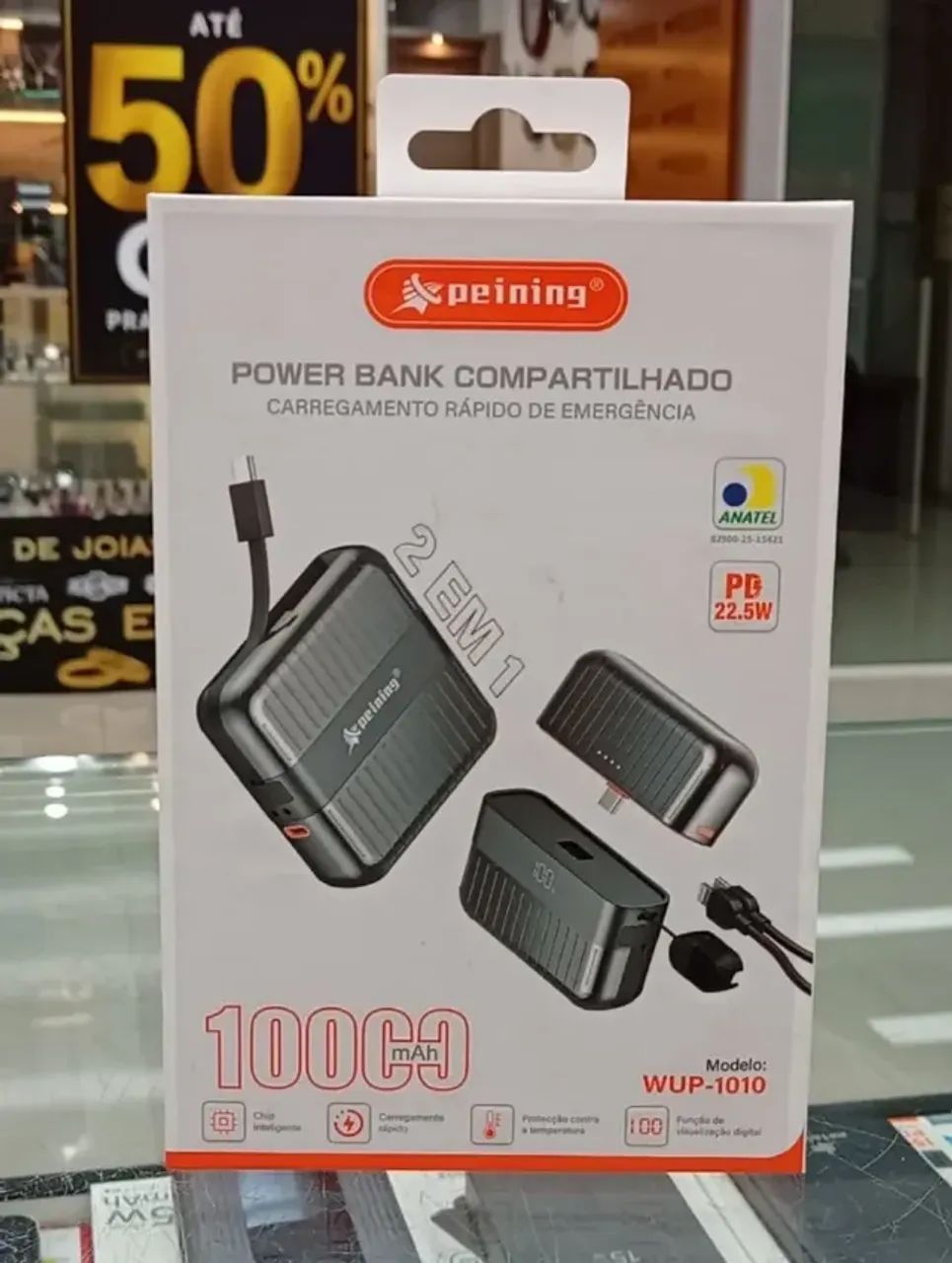 POWER BANK COMPARTILHADO 10000 mAh PEINING