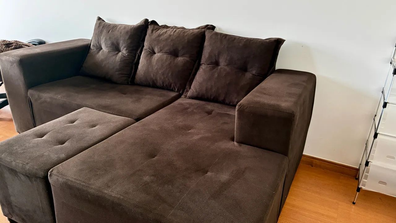 Sofá chaise marrom  - Foto 2