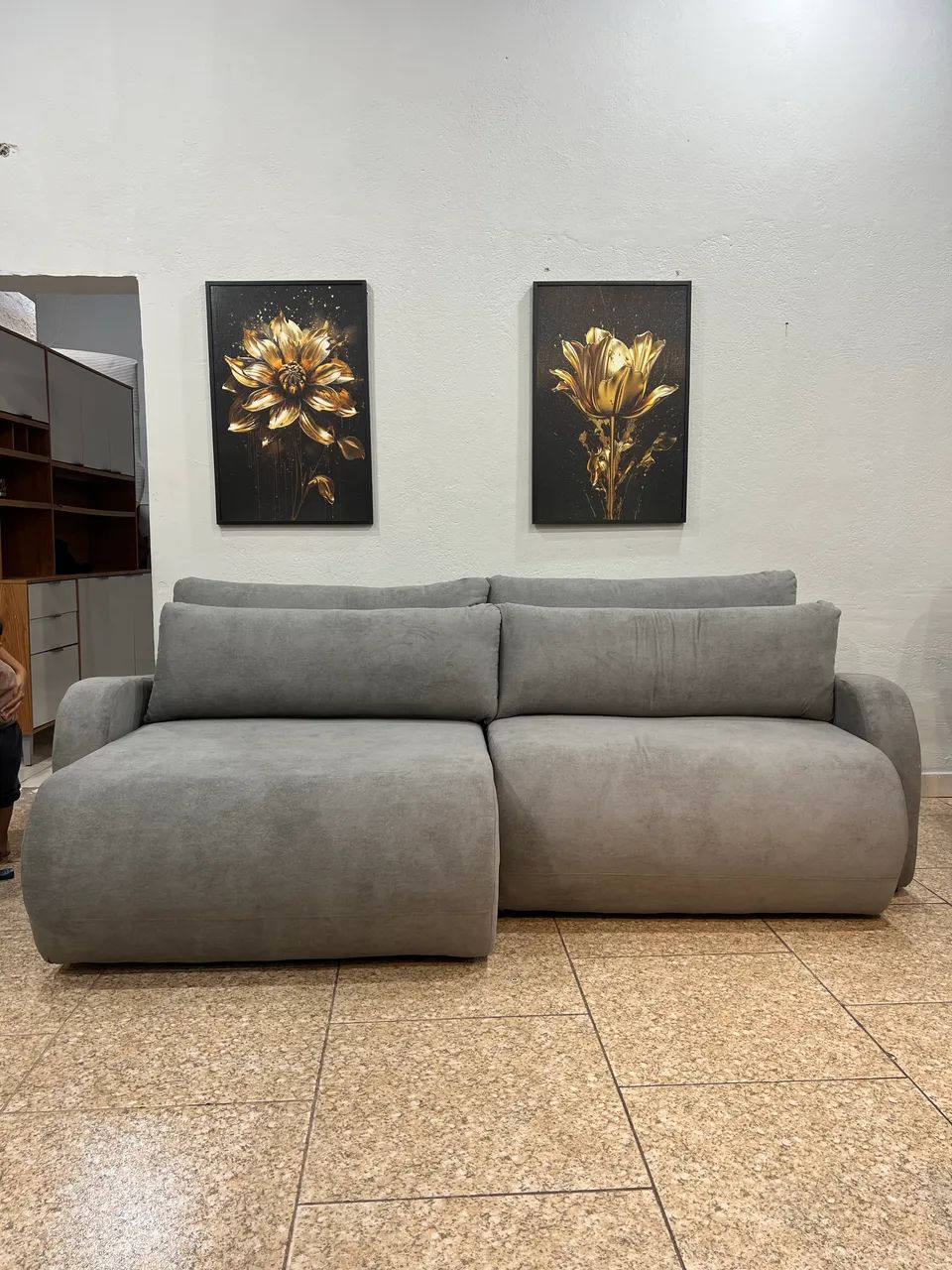 Promoção sofá retrátil 2,50 tecido boucle - Foto 2