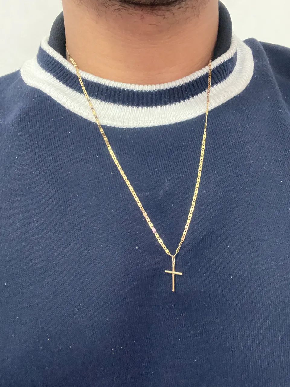 Corrente com pingente de Cruz Ouro 18k  - Foto 2