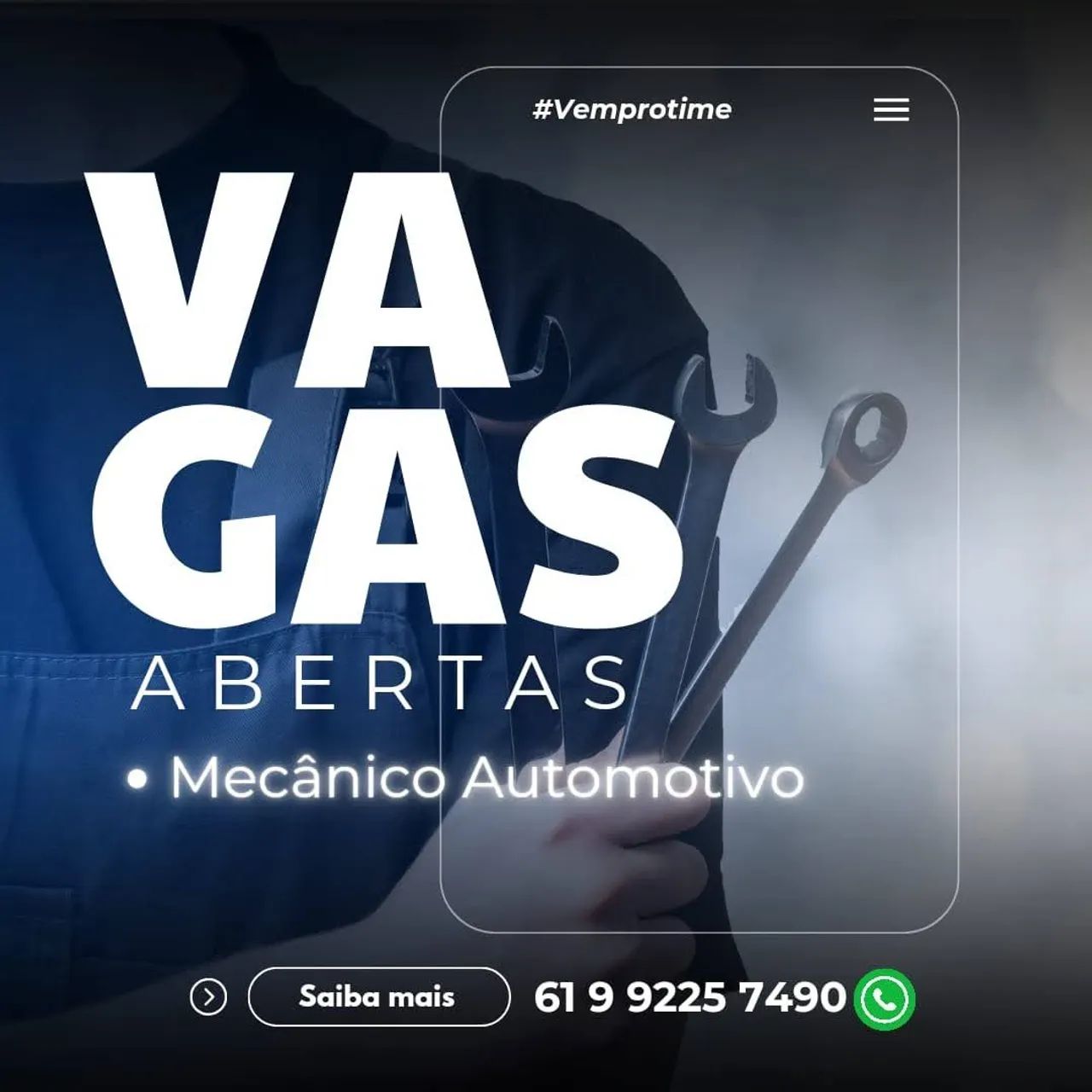 Vaga para mecânico de automóveis
