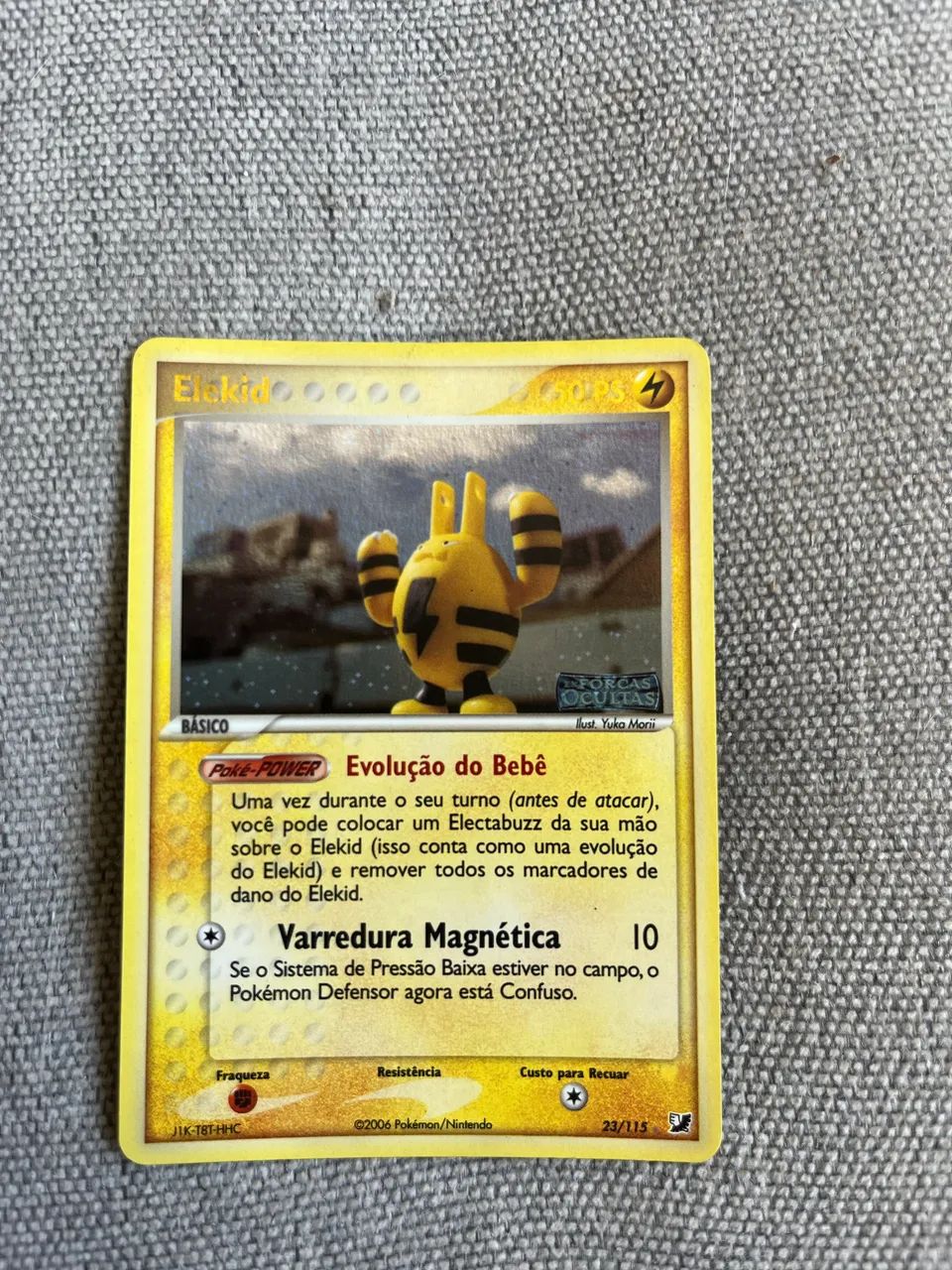 Carta Pokémon Elekid, nº 23/115, do set EX Forças Ocultas (EX Unseen Forces)
