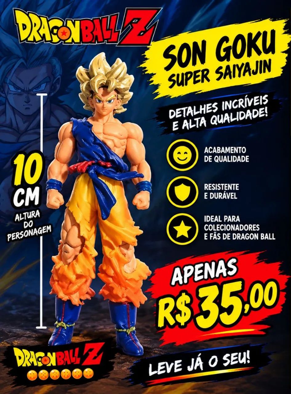 Boneco action figure do Goku Ssj
