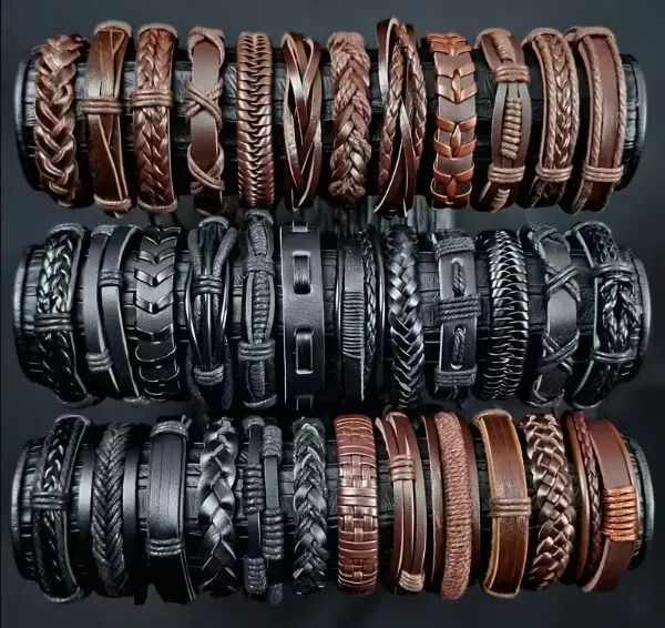 Pulseiras de couro mascuoina
