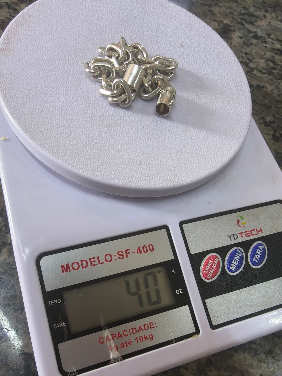 Pulseira de prata 950, cadeado - Foto 2
