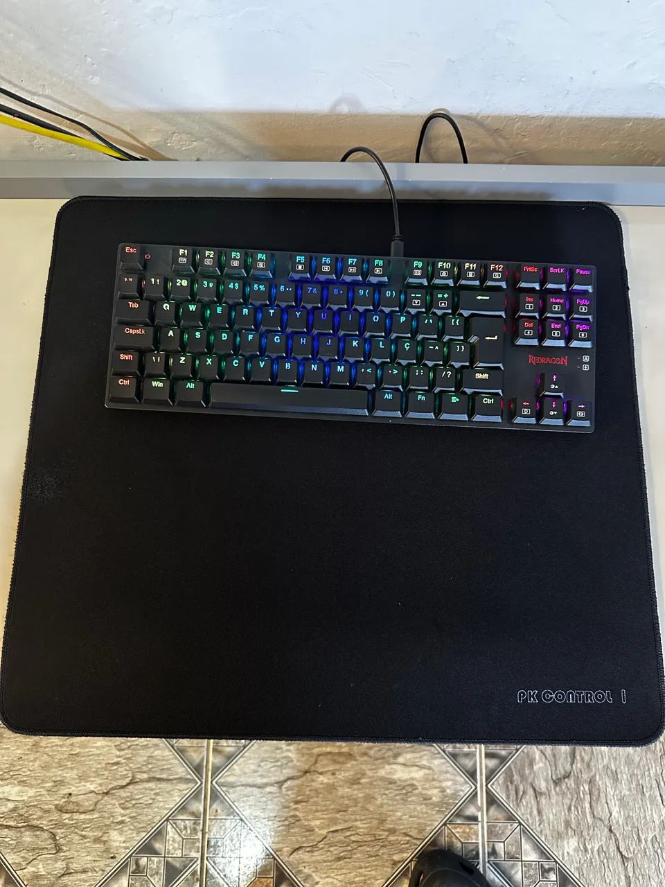 Kit Teclado Mecanico e Mousepad Gamer