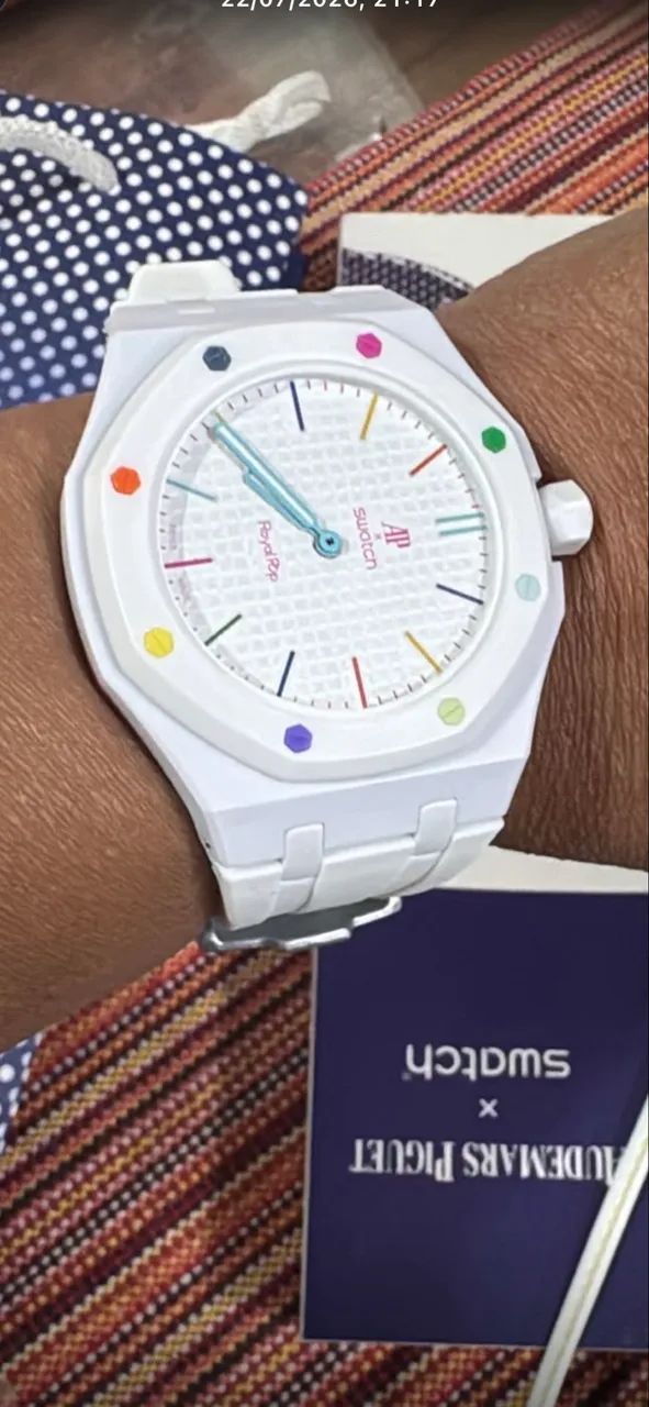 relógio de bolso Audemars Piguet x Swatch Royal Pop Huit Blanc