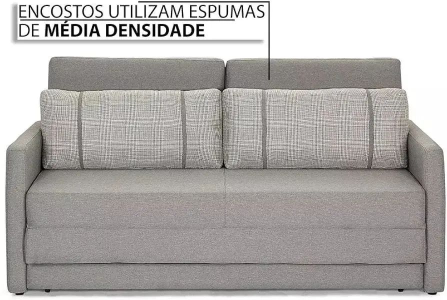 Sofá Cama Herval Versátil Queen 1,76M - Linho cinza