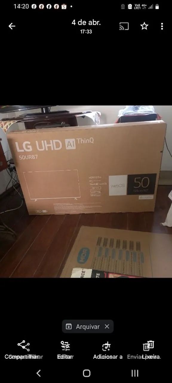 TV LG UHD AI THINQ nova na embalagem  - Foto 4