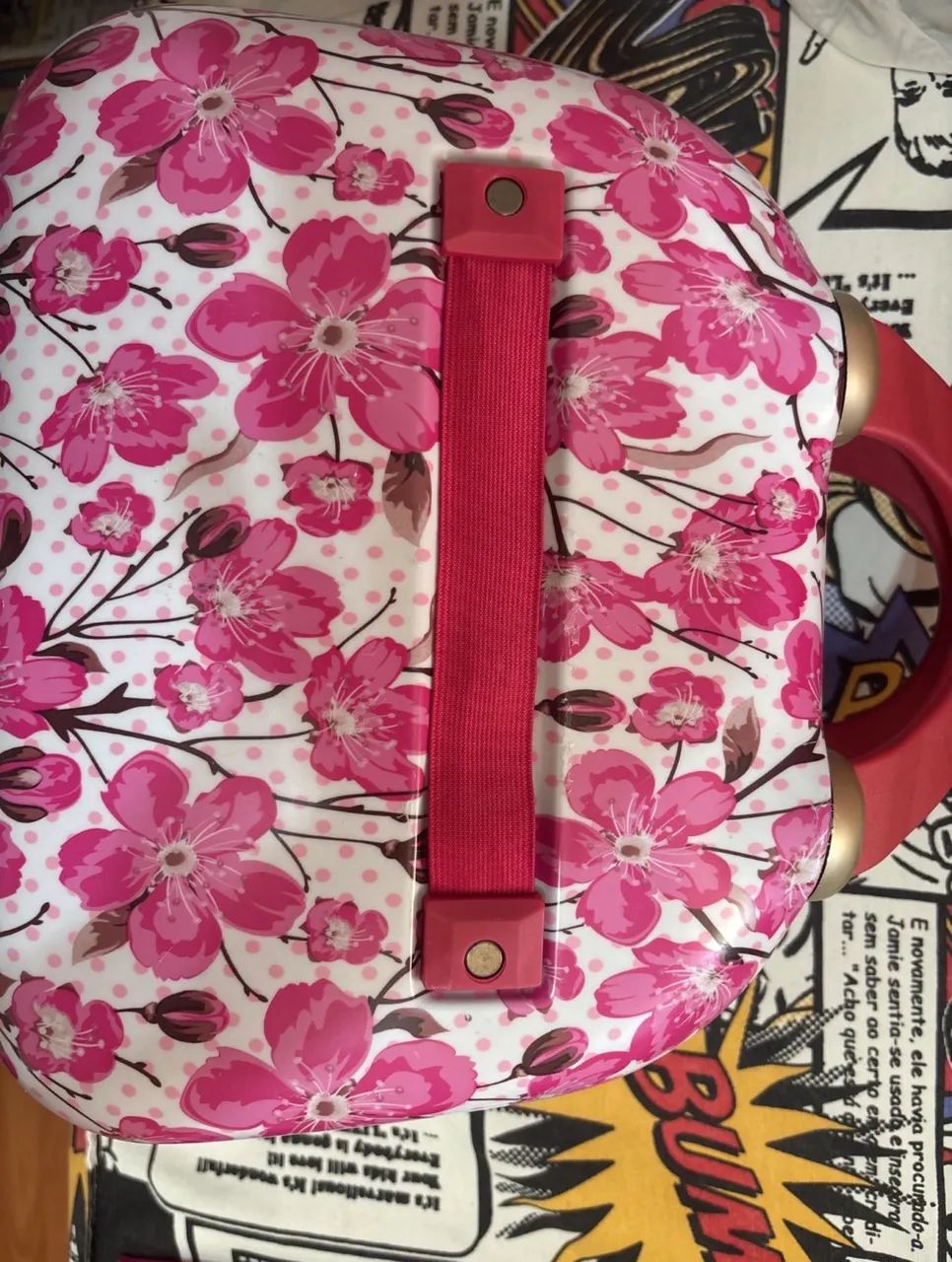 bolsa de mão sestini estampada rosa - Foto 5