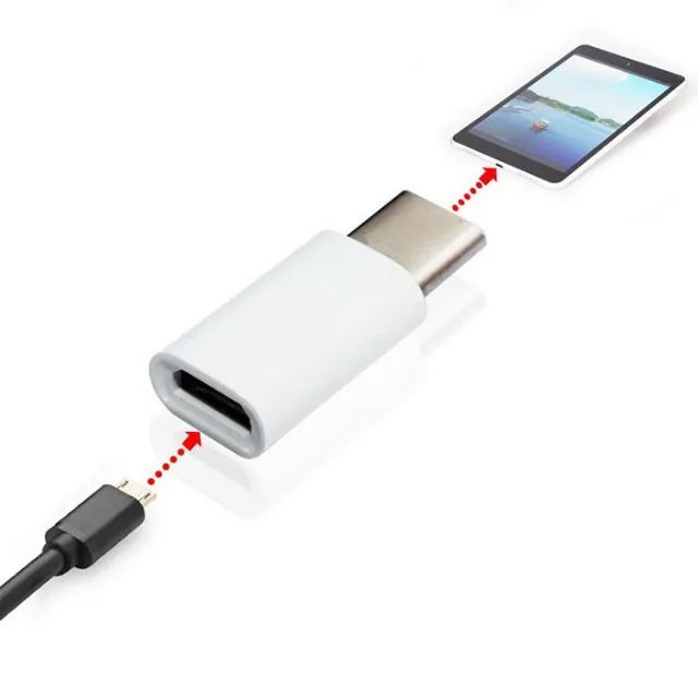  Adaptador micro Usb Fêmea  para  type C Macho - Foto 5