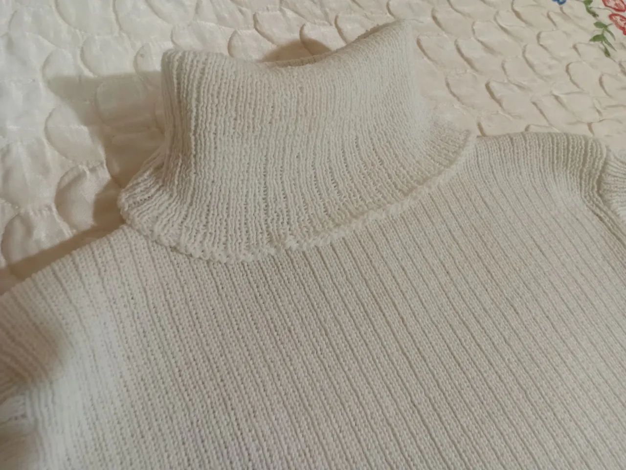 Blusa cacharrel tricô branco  - Foto 4